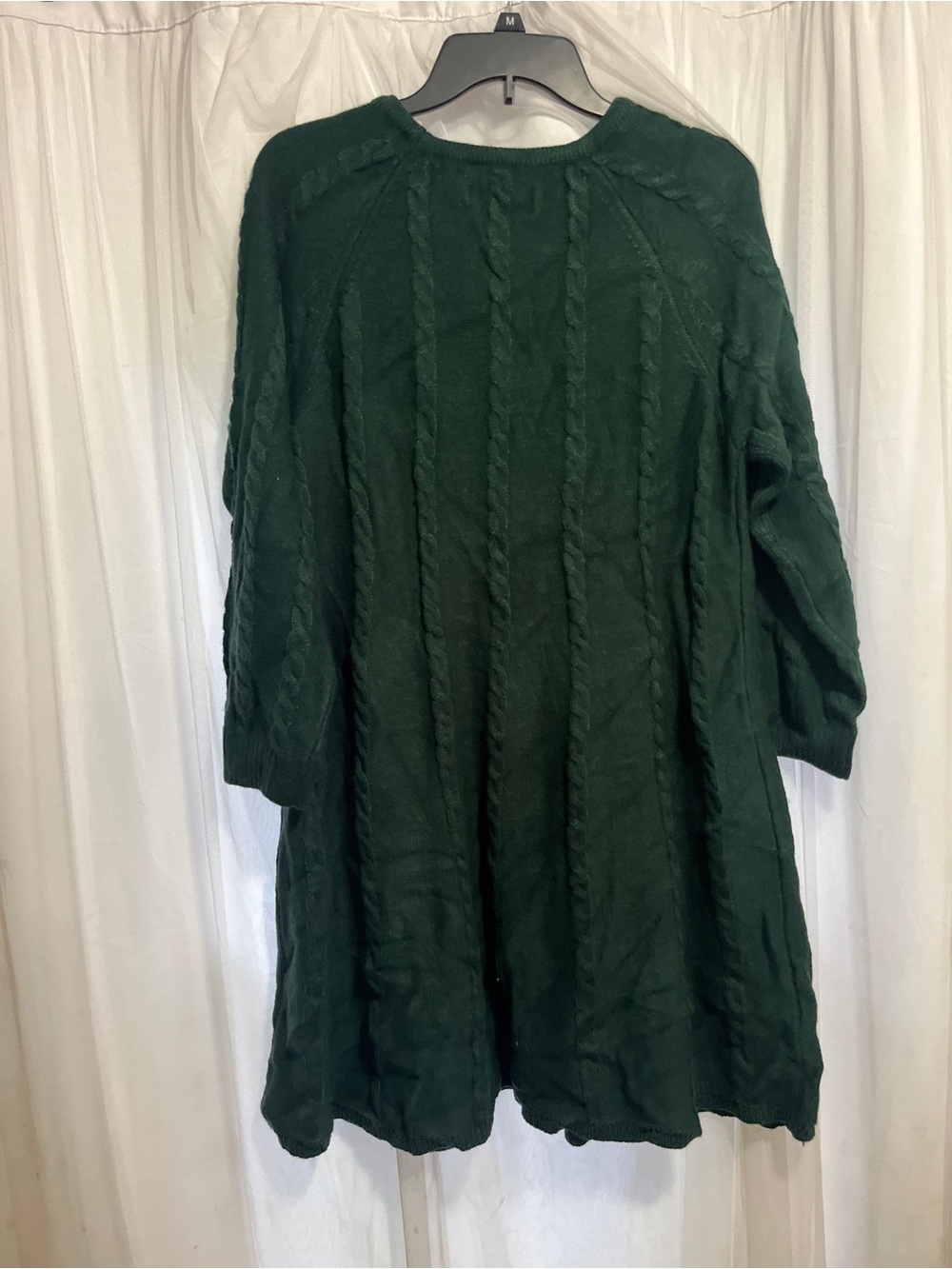 Jessica Howard Dark Green Cable Knit Long Sleeve Dress preppy cozy long - Picture 7 of 7